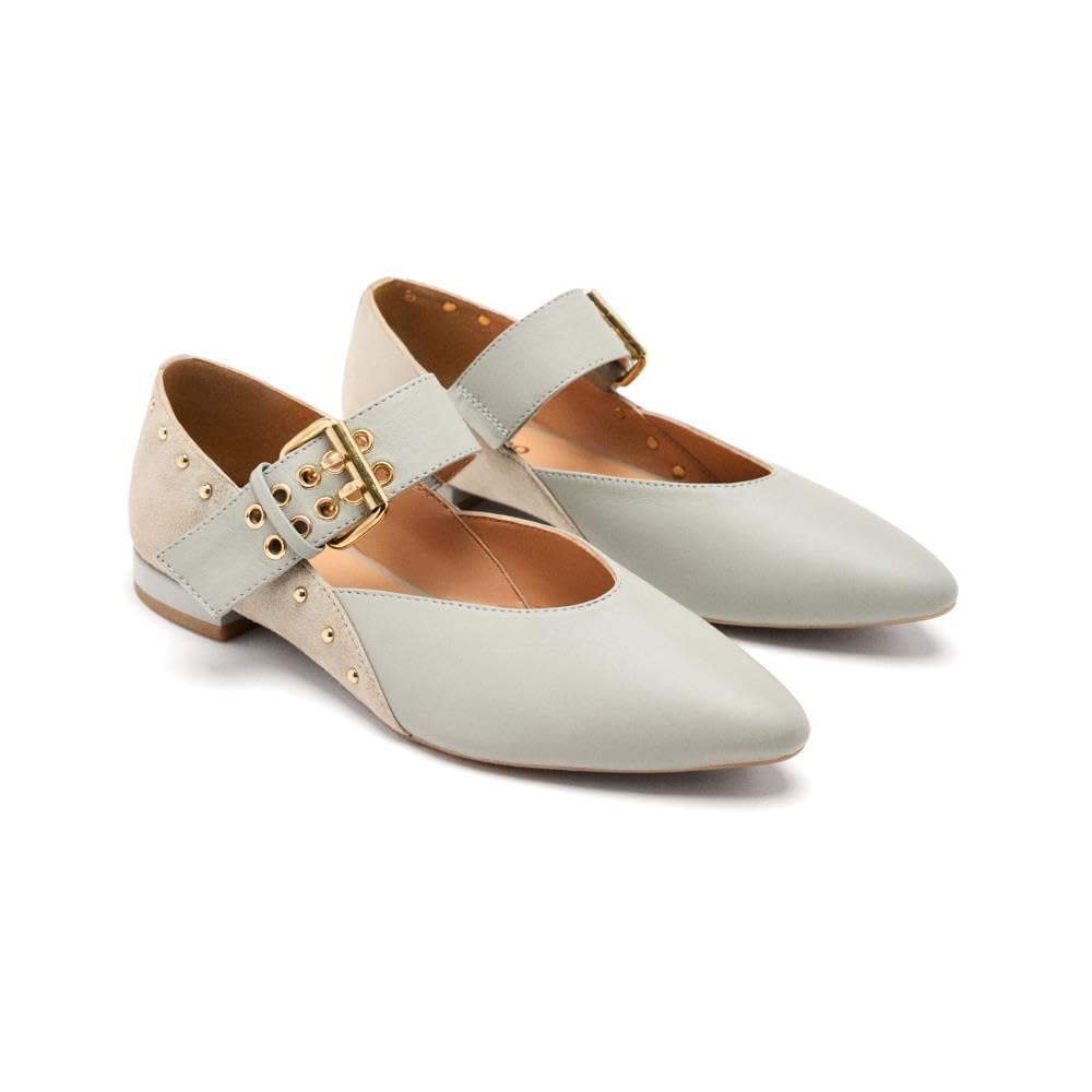 GIOSEPPO Women's Grantham Mary Jane Flat, Grey, 8.5 UK