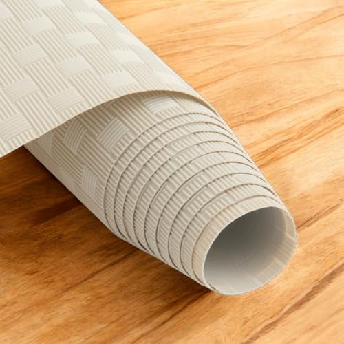 Image of Homestrap Checks Multipurpose Anti-Slip Mat (45cm X 5m)| Ideal for Kitchen Shelves, Drawers, Cabinets, Fridge, and Tables | Washable, Waterproof, and Durable Shelf Liner for Cupboards in Beige