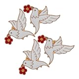 POPETPOP 4個 カートゥーン和平鸽ブローチ 軽量で快適 レディース用動物ピン ジャケットやセーター 帽子 バッグ用アクセサリー