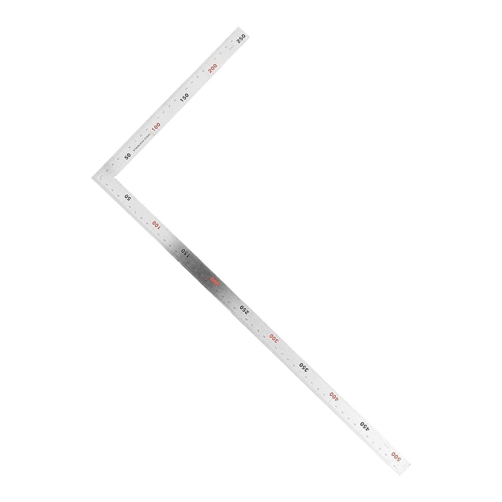 Regla de ángulo recto de 90 grados, herramienta cuadrada de medición de acero inoxidable (30 cm o 50 cm) (500 mm 250 mm)
