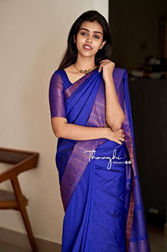 Image of Avantika Fashion Women's Trendy Kanjivaram Soft Lichi Silk Saree With Blouse Piece