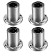 HiPicco Linear Ball Bearings, LMF25UU 25mm Round Flange Linear Motion Bushing Double Side Rubber Sealed for 25mm Linear Shaft CNC Machine 3D Printer 4 Pack