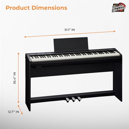 Image of Roland FP-30X 88-Key Digital Piano - Black Bundle with KSC-70 Stand, KPD-70 Three Pedal Unit, Bench, Online Lessons, Austin Bazaar Instructional DVD, and Polishing Cloth