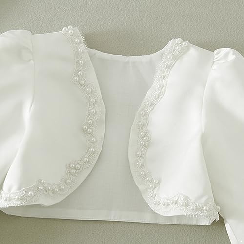 ACSUSS Kids Girls Long Sleeves Floral Lace Bolero Shrug Flower Dress Cover Up Open Front Cardigan Crop Tops Coat3