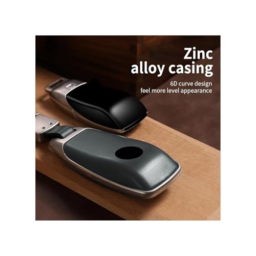 6D本革メタルコンビネーションキーケース。ベンツACESGクラスGLC CLE CLA GLB GLS AMGキーケースカバーに適合。(E Black Bag KeyChain)