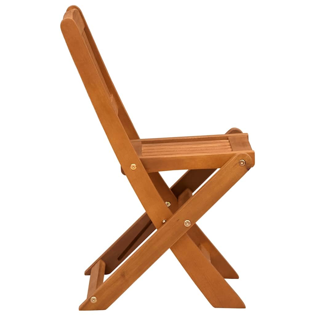 Kinder-Esszimmerstühle 2er Set aus massivem Eukalyptusholz wetterfest klappbar für Balkon Garten Terrasse Outdoor, platzsparend, stabil, bequem, mit Armlehnen, ideal für Kinder