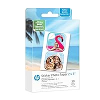 HP Sprocket 5,1 x 7,6 cm Premium Zink vorgeschnittenes Aufkleber-Fotopapier, 30 Blatt, kompatibel mit HP Sprocket Fotodruckern