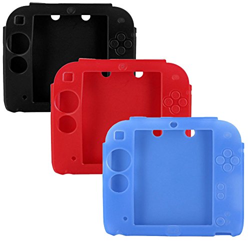 3Packs Protective Soft Silicone Rubber Gel Skin Case Cover For Nintendo 2Ds (Bu+Re+Bl) #TOP5