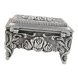 Estuches de almacenamiento para joyas: estilo único con apariencia de rosa en antiguo, creativo y elegante, una caja de almacenamiento de joyas decorativa para usted, estuche de almacenamiento de joyas de metal