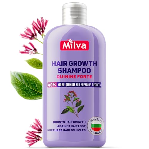 Milva Hair Growth Shampoo with Quinine Extract FORTE - 200ml Strengthening Anti-Hair Loss Shampoo for Women and Men that Nourishes Scalp and Follicles - Thickening Treatment for Fine & Thinning Hair