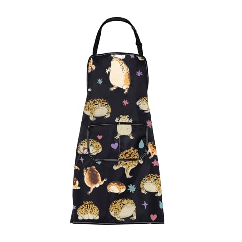 CMNIM Desert Rain Frog Apron Funny Frog Cooking Apron Frog Lover Gifts for Women Frog Gardening Aprons Frog Waterproof Aprons