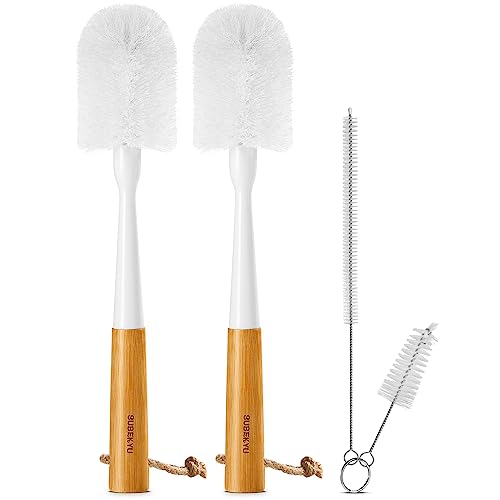 Image of SUBEKYU Bottle Brush, Baby Bottle Brush with Nipple and Straw Cleaner Set for Cleaning Water Bottle, 4P