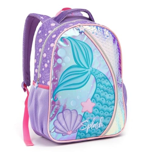 Mochila Escolar Feminina Infantil Sereia Ariel Seanite