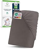 Sensalou Wasserdichtes Spannbettlaken 60 x 120 cm Grau – Frottee Nässeschutz Matratzenschoner für Babybett und Kinderbett – Atmungsaktiver Matratzenschutz mit Rundumgummi Öko-Tex Dermatest