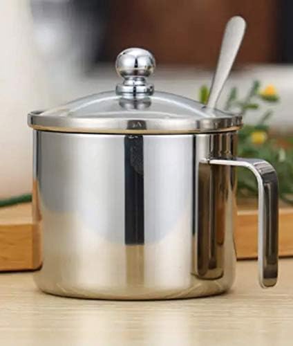 Fladess Large Sugar Bowl, Glass With Clear Lid and Spoon With Handle,Also For Salt,Spices,Nuts, Candy (Large)