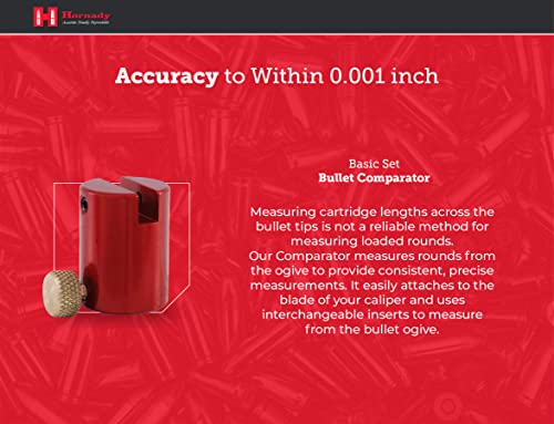 Hornady Lock-N-Load Bullet Comparator Basic Set, Includes 7 Bullet Inserts – Quickly And Precisely Measure Loaded Rounds, Measures From Bullet Ogive – Reduce Round Variations – B234 #TOP3