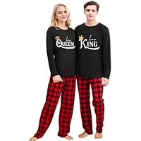 Amissz Pijama Parejas Navidad, Pijamas de Mujer Hombre Pijama
