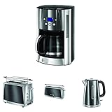 Russell Hobbs Luna Moonlight Grey Frühstückset Toaster, Wasserkocher und Kaffeemaschine