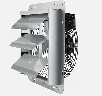 Shutter Exhaust Fan Exhaust Fan 10'' Wall Mounted Aluminum 820 CFM compatible with VEVOR