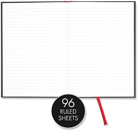 Miniatura 3 de Cuaderno Black n' Red de tapa dura, doble espiral, grande, negro, rojo, 70 hojas rayadas, Negro M L