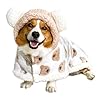 Size small to large dog winter coat with hat kitten thicken cloak blanket pets nightgown for small medium dogs brown large  urban country home decor