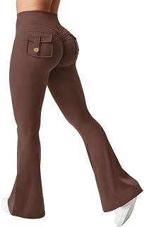 deportivas para fitness, pantalones de yoga, color marrón oscuro, talla L