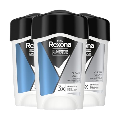 Rexona Men crème anti-transpirant 96H lot de 3 pour une protection radicale