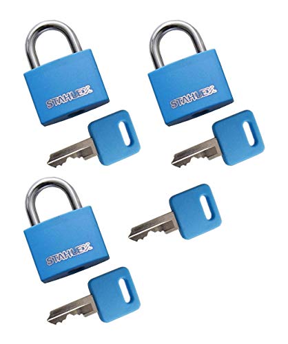 Lot de 3 cadenas 30 mm bleu pour vestiaire de sport et école
