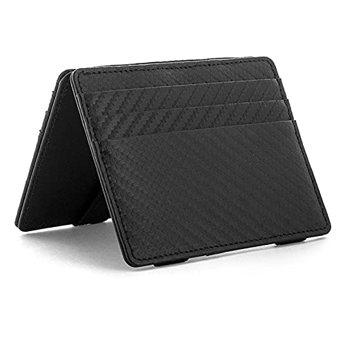 Magic Wallet aus echtem Leder, schlankes minimalistisches Bifold-Portemonnaie