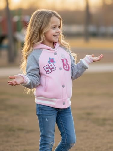 Girls' Malibu-Inspired Varsity Jacket with Hoodie – Trendy, Stylish & Cozy!3