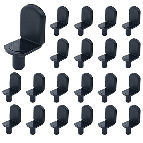 MYYZMY 40pcs Shelf pins, L-Shaped Clips 1/4 Inch Shelf Support Pegs Black by MYYZMY - Used condition - US$7.59