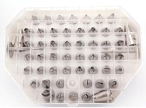 55PCs Stainless Steel Icing Piping Tips Set With Decoration Nozzles, Flower Nails, And Coupler For Professional Cake, Cupcake Decorating And Baking