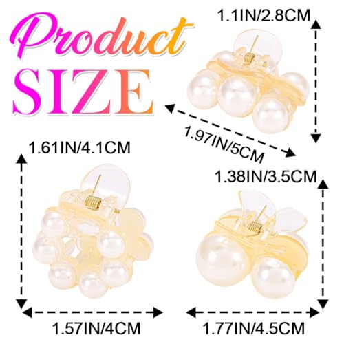 Pinzas de Pelo Decorativas con Perlas CAKURE (Pack 3, Blanco) miniatura 6