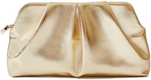 Image of Women Clutch Bag Dressy Formal Handbag Pleated PU Clutch Purse Detachable Chain