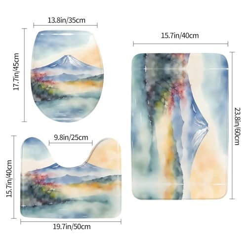 Tapis de salle de bain Mt. Fuji pour une décoration zen et moderne