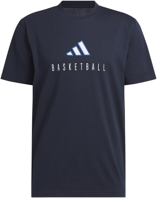 Adidas Mens Worldwide Hoops Logo Performance Graphic T-Shirt