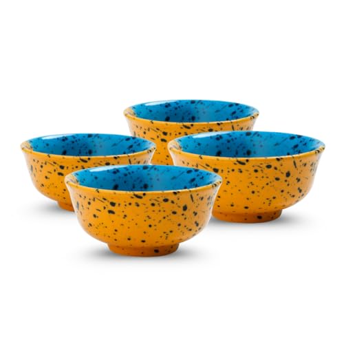 Image of Ceramic Bowl Set | 4-Piece Lightweight Crockery for Daily Use | Multicolor Ramen & Snack Bowls (150ml Each) | Elegant Microwave & Dishwasher Safe | Perfect Christmas & New Year Gift