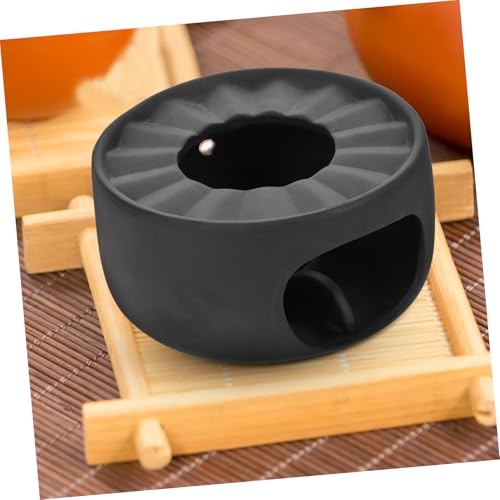 Base de calentamiento para estufa de té de cerámica estilo retro negro PRETYZOOM 6