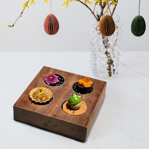Plateau de service multi-compartiments en bois évitant le mélange des saveurs - 7