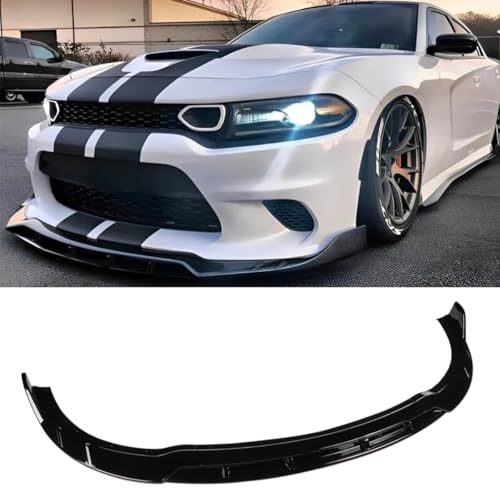 WheelX 4Pcs Front Bumper Lip Compatible with 2015-2024 Dodge Charger Air Dam Lower Chin Spoiler Splitter Fit for SRT Hellcat 392 Scat Pack GT R/T Daytona Protection Body Kit (Glossy Black)