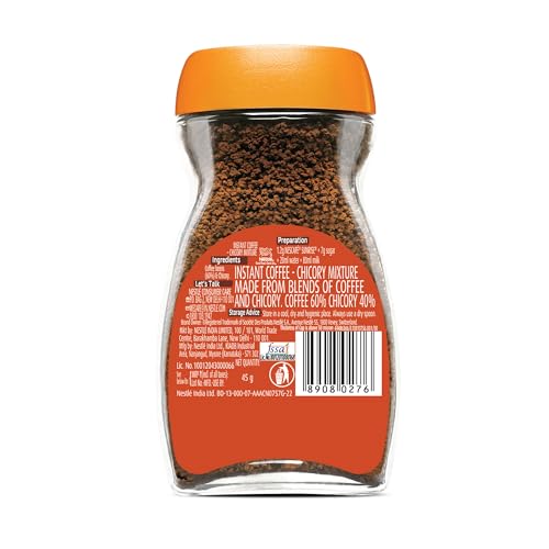 Image of Sunrise Instant Coffee Powder by Nescafe | Strong Taste for the perfect start to your day | Coffee Chicory-Mix | 45g Jar