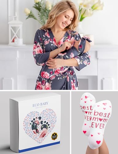 Image of Mommy and Me Robe and Swaddle Set | Maternity Robe Matching Baby Girl, Boy