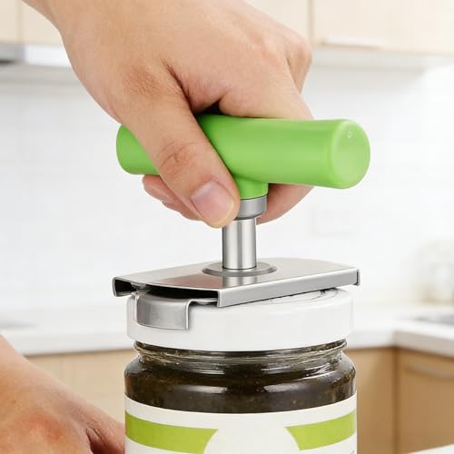 Dosenöffner 2 Stück, Ergonomischer Glasöffner für Senioren und Personen mit Handkraftproblemen, Praktisches Küchenwerkzeug für den täglichen Gebrauch und Outdoor-Aktivitäten, Grün und Weiß