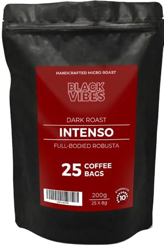 Black Vibes - 25 Coffee Bags | INTENSO | Dark Roast