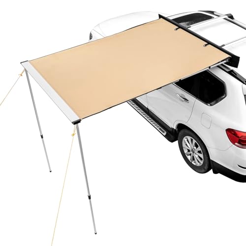 Toldo para coche resistente y retráctil, lateral con bolsa impermeable, apto para camiones, SUV y furgonetas (4,6 x 6,6 ft) de GBYUHAIJUN