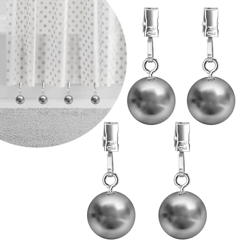 4 Pack Shower Curtain Weights, Prevent Curtain Liner from Blowing