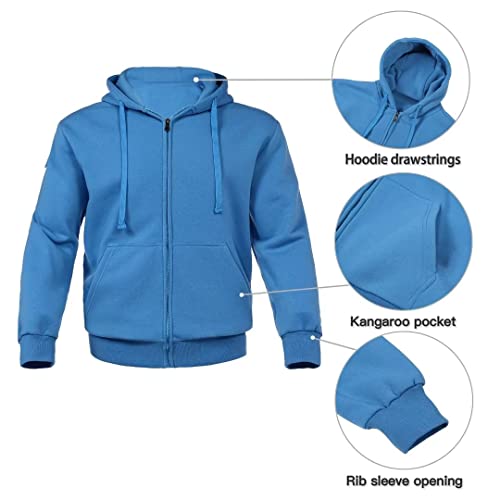 Tanderin Men's Hoodie Athletic Tracksuits 2 Piece Sweatsuits For Men Zipper Pockets Casual Sports Running Jogging Gym Sweat Suits Sets(Light Blue L) #TOP4