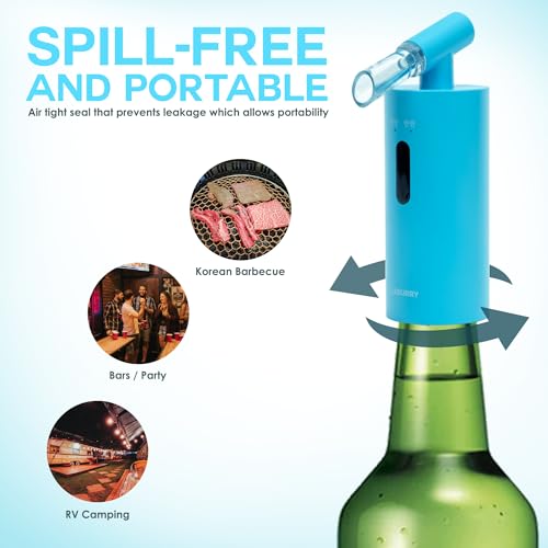LEBURRY Soju Dispenser - Automatic Soju Shot Dispenser - Hands-Free with 2 Shot Glasses - Food Grade Korean Soju Dispenser with USB-C Chargeable for Home, Outdoor, Party, Bar, K-BBQ