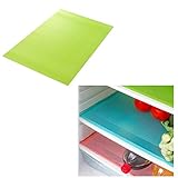 Daynecety Kühlschrankmatten, Kühlmatten, für Lebensmittel, Obst, Frischhaltekissen, waschbar, antibakteriell, schimmelresistent, feuchtigkeitsbeständig, wasserdicht, 29 x 45 cm, 4 Stück (Grün)