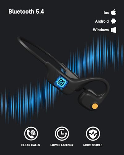 LOBKIN Open Ear Headphones with Mic, Bluetooth Headset with Noise Cancelling Microphone and Multipoint Connect, Wireless Bluetooth 5.4 Headset for Work Call Meeting Driving(Black) — view 6